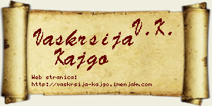 Vaskrsija Kajgo vizit kartica